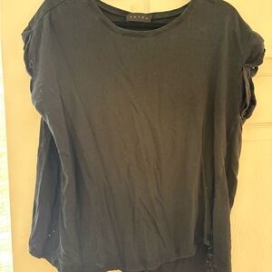 Hatch Black Linen Circle Tee